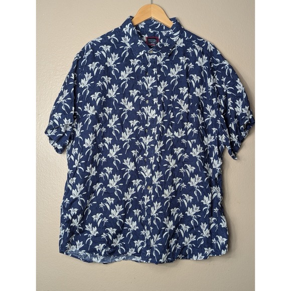 UNTUCKit Other - UNTUCKit Parrina SS Shirt 3xL Blue Linen Floral Button Up 2023